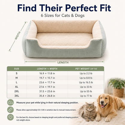 Paws in Awe Cozy Plush Bolster Pet Bed for Cats & Dogs - Warm Raised-Side Bed with Easy Step-In Entry image 3