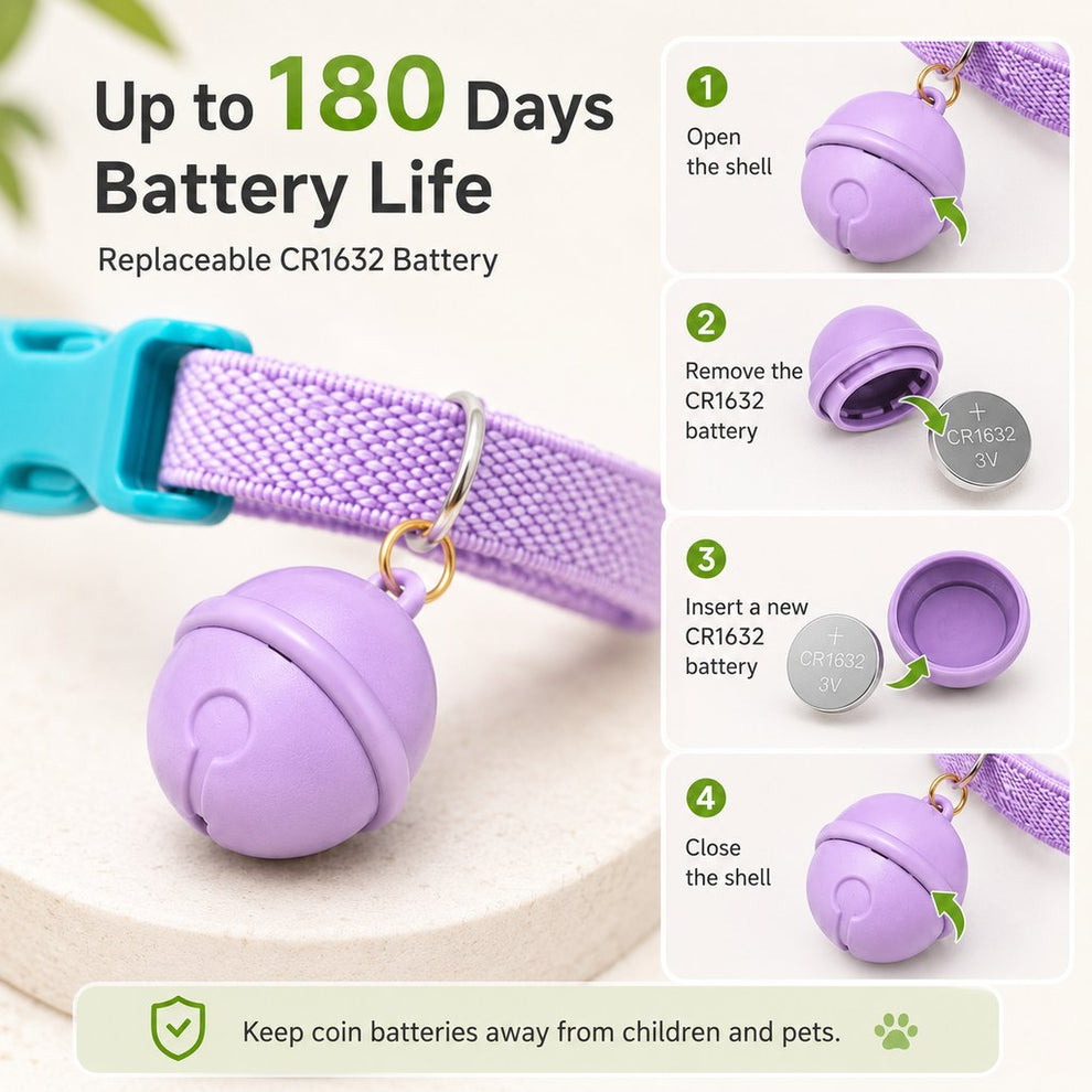 Smart pet tracker bell collar for cats and small dogs