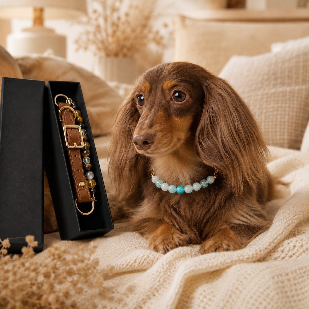 Crystal pet collar for small dogs