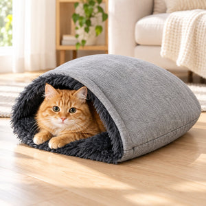 heather gray self warming cat sleeping bag one pack