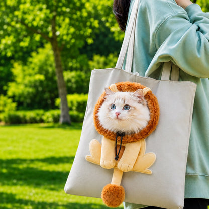 Paws in Awe Head-Out Cat Carrier Tote for Walks & Vet Visits - Lightweight Canvas Pet Bag for Cats & Small Dogs image 18