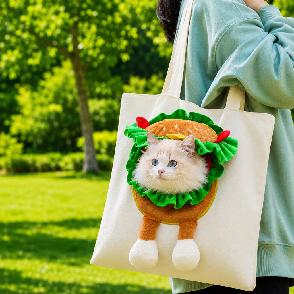 Paws in Awe Head-Out Cat Carrier Tote for Walks & Vet Visits - Lightweight Canvas Pet Bag for Cats & Small Dogs image 21