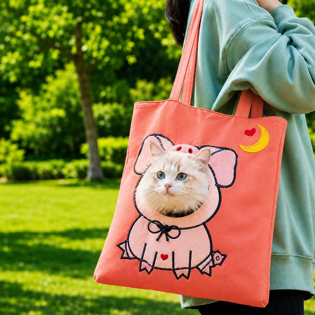 Paws in Awe Head-Out Cat Carrier Tote for Walks & Vet Visits - Lightweight Canvas Pet Bag for Cats & Small Dogs image 22
