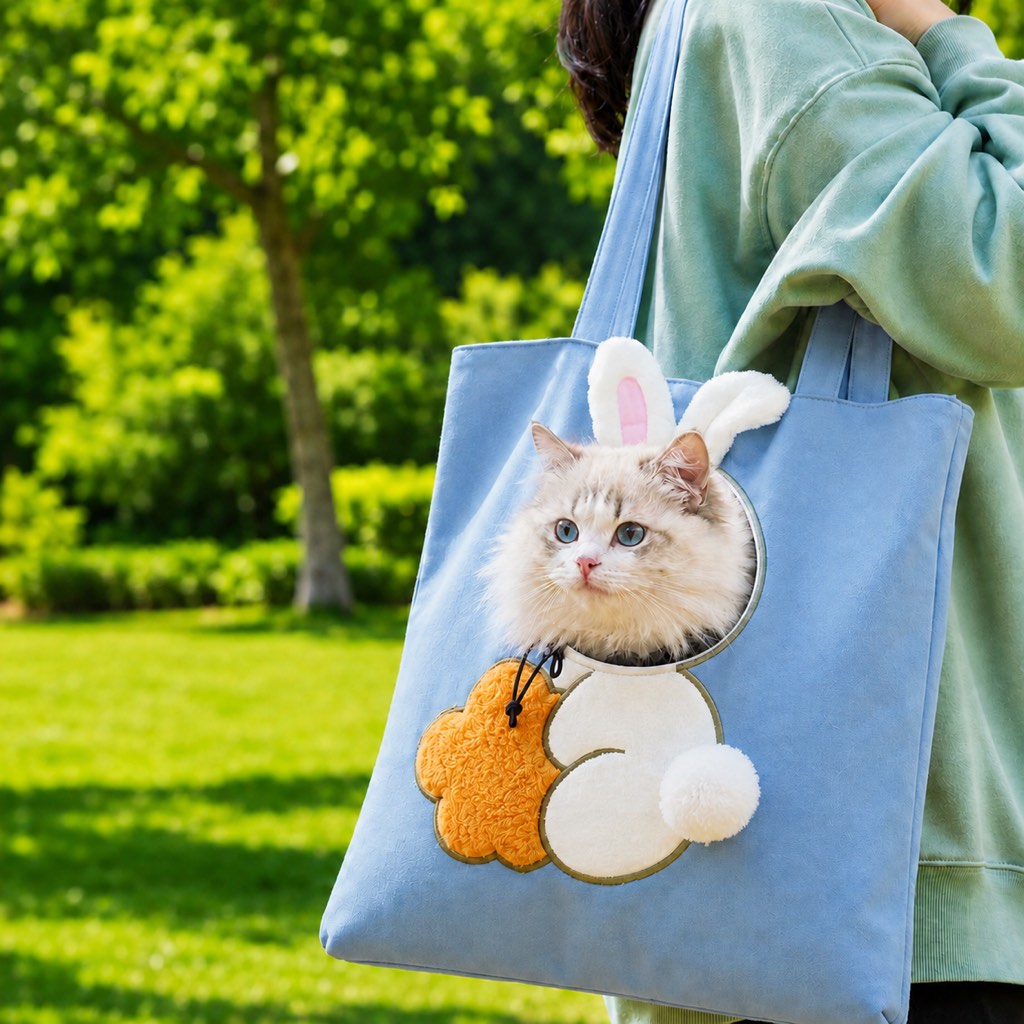 Paws in Awe Head-Out Cat Carrier Tote for Walks & Vet Visits - Lightweight Canvas Pet Bag for Cats & Small Dogs image 23