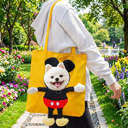 Paws in Awe Head-Out Cat Carrier Tote for Walks & Vet Visits - Lightweight Canvas Pet Bag for Cats & Small Dogs image 12