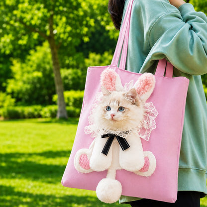 Paws in Awe Head-Out Cat Carrier Tote for Walks & Vet Visits - Lightweight Canvas Pet Bag for Cats & Small Dogs image 20