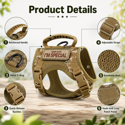 Paws in Awe Tactical Cat Harness with Leash for Outdoor Walks, Adjustable Escape-Resistant Vest for Cats image 3