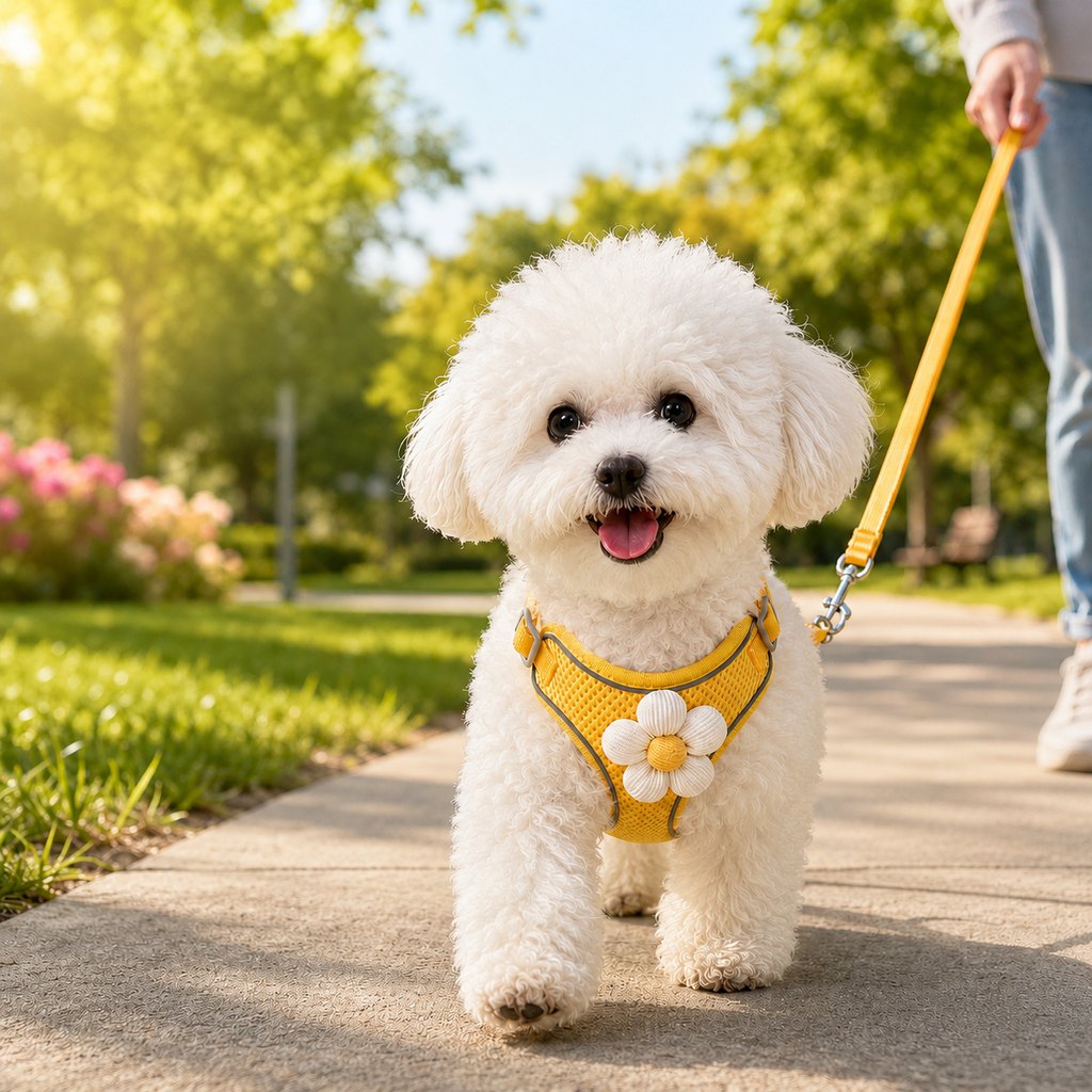 Paws in Awe Daisy Pet Harness & Leash Set for Daily Walks - Adjustable, Breathable Comfort for Small Dogs & Cats image 1
