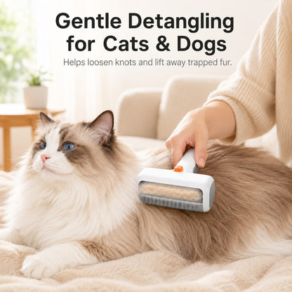 Dematting brush for light tangles in pet coats