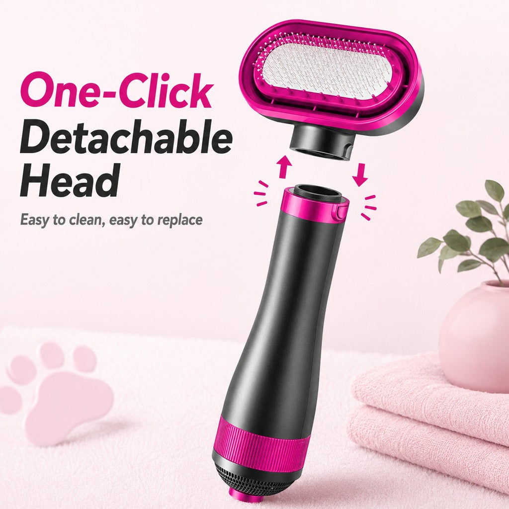 Paws in Awe 4-in-1 Pet Dryer Brush for After-Bath Grooming, Low-Noise Dog & Cat Hair Dryer Comb for Easier Drying, Brushing & Detangling image 7