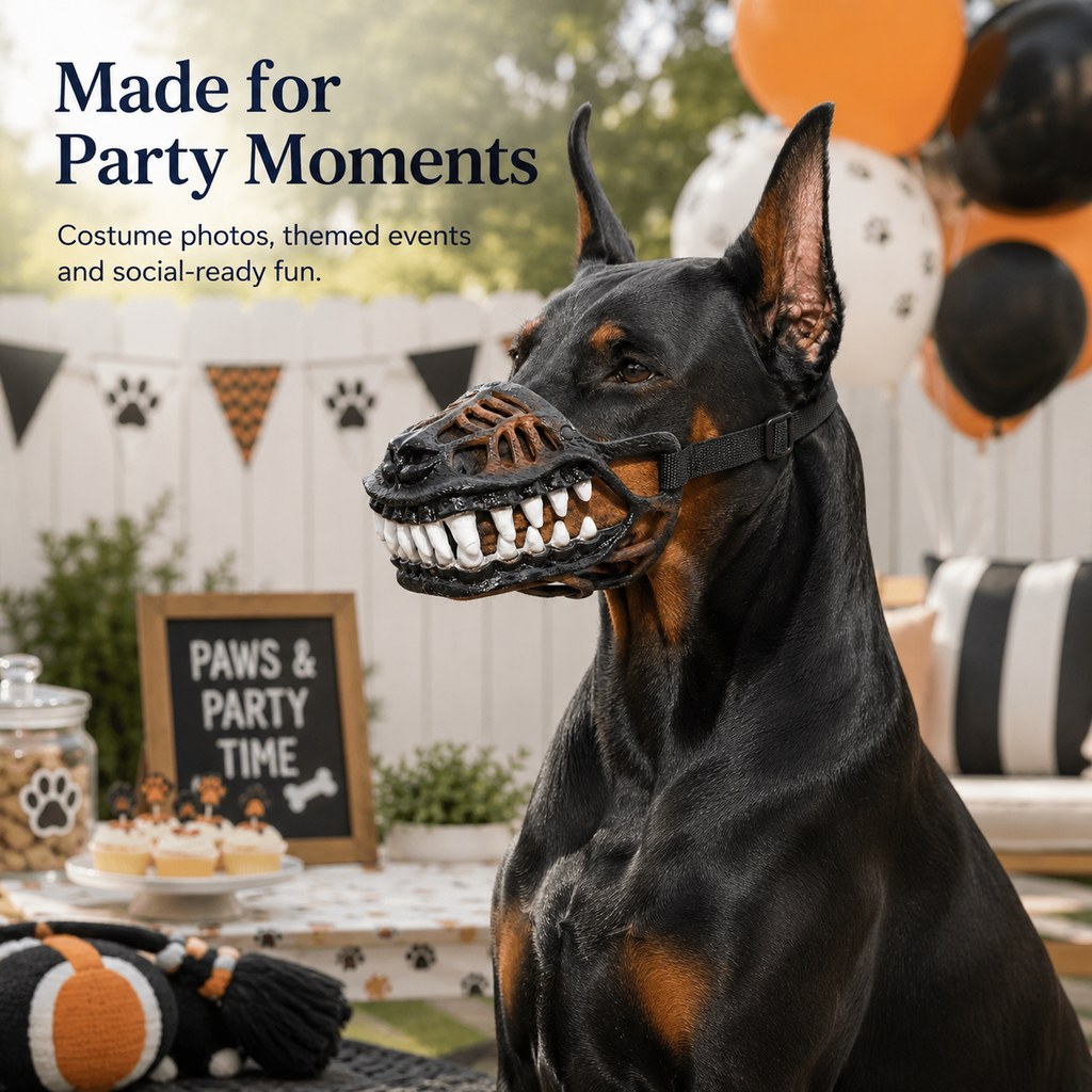 Dinosaur dog muzzle costume accessory for party photo moments
