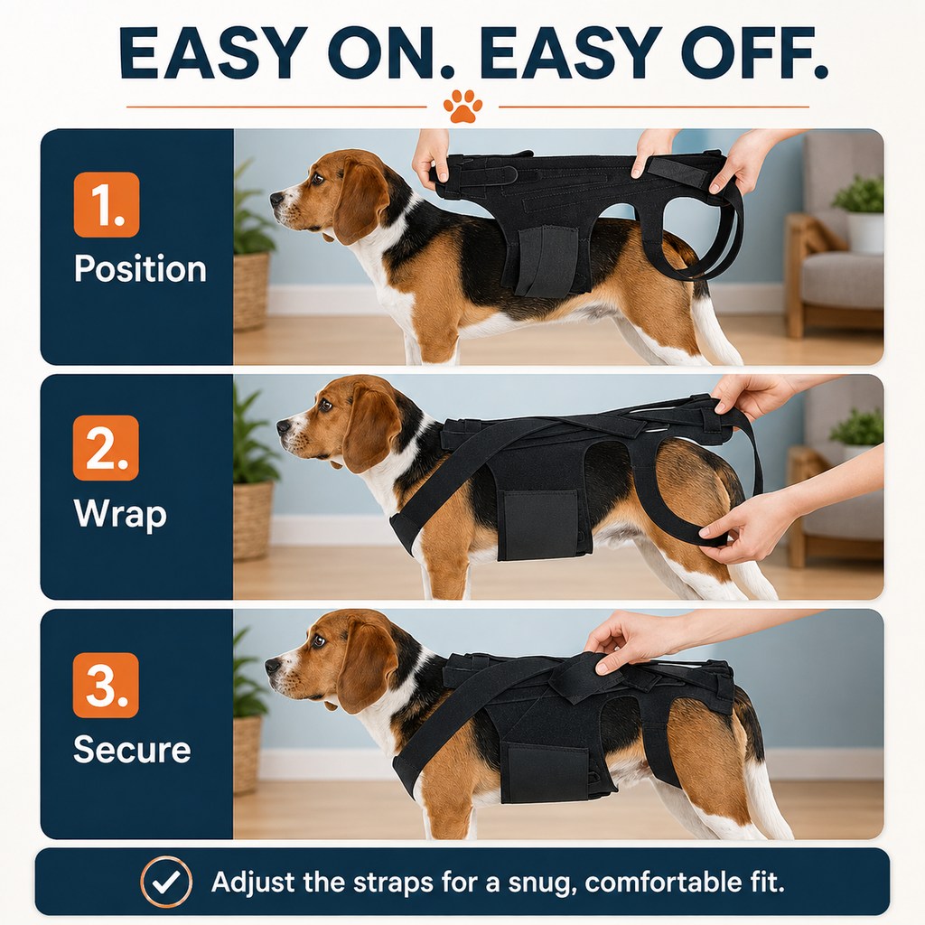 Paws in Awe Dog Back Support Brace for Senior & Recovering Dogs - Full-Body Mobility Vest for Walking Stability image 5