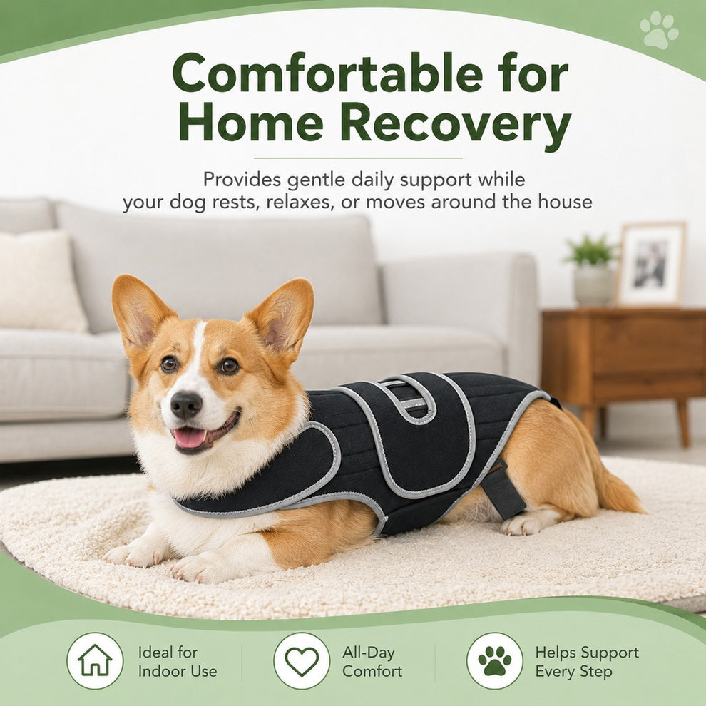 Paws in Awe Dog Back Support Vest for Daily Walks & Home Recovery - Adjustable Support for Long-Backed and Senior Dogs image 2