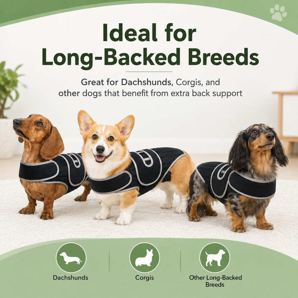 Paws in Awe Dog Back Support Vest for Daily Walks & Home Recovery - Adjustable Support for Long-Backed and Senior Dogs image 5