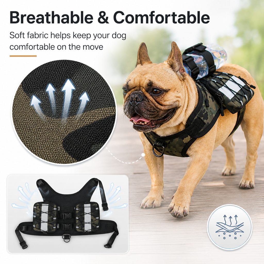 Paws in Awe Dog Backpack Harness for Hiking & Daily Walks - Reflective Saddle Bag Vest for Carrying Water, Treats & Essentials image 5