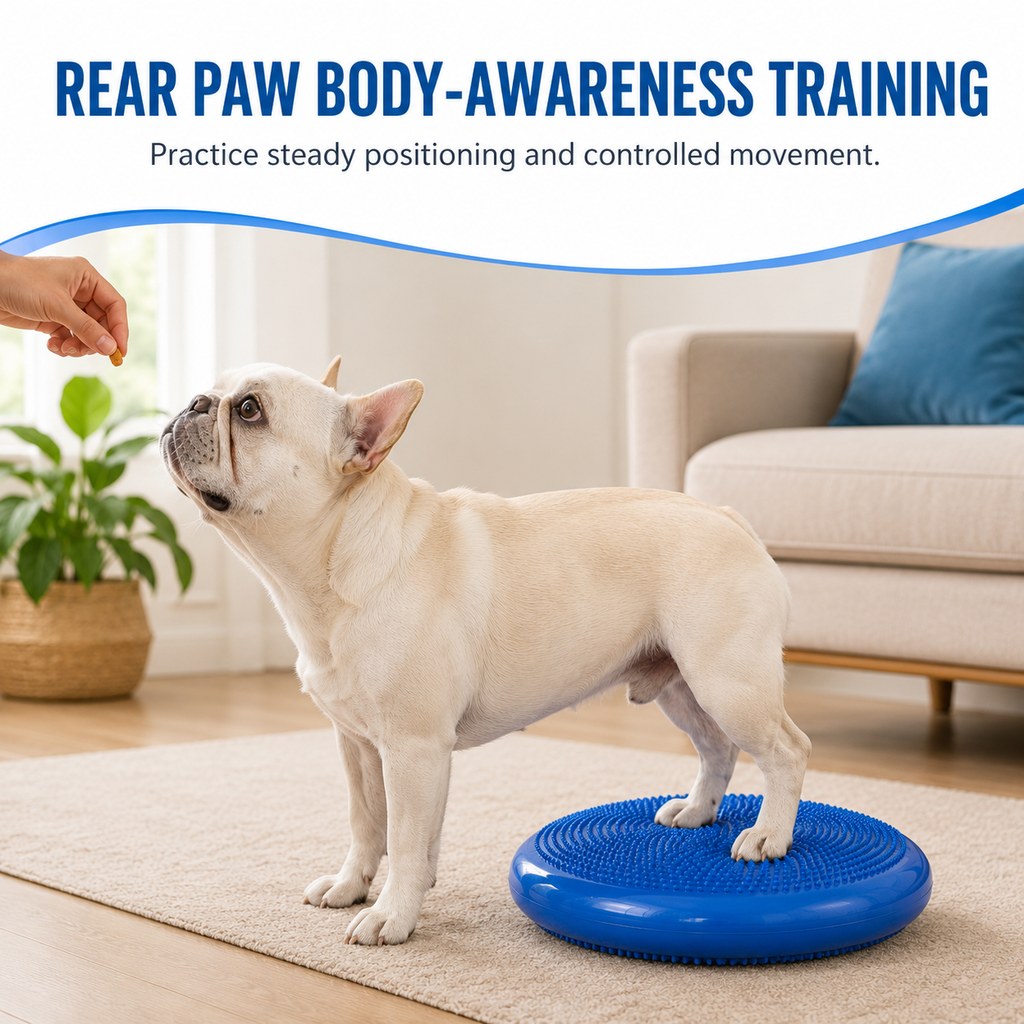 Dog balance disc textured paw contact surface