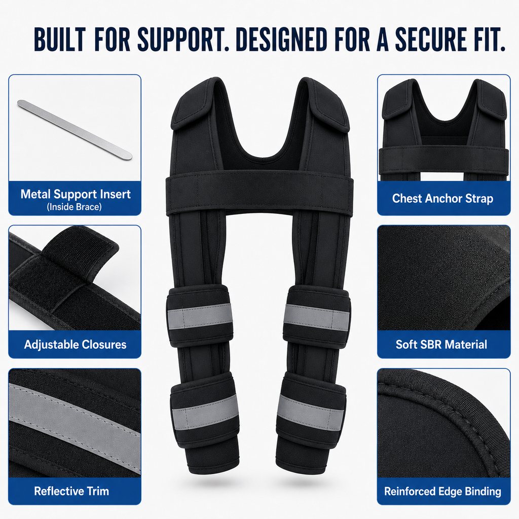 Dog double front leg brace support details