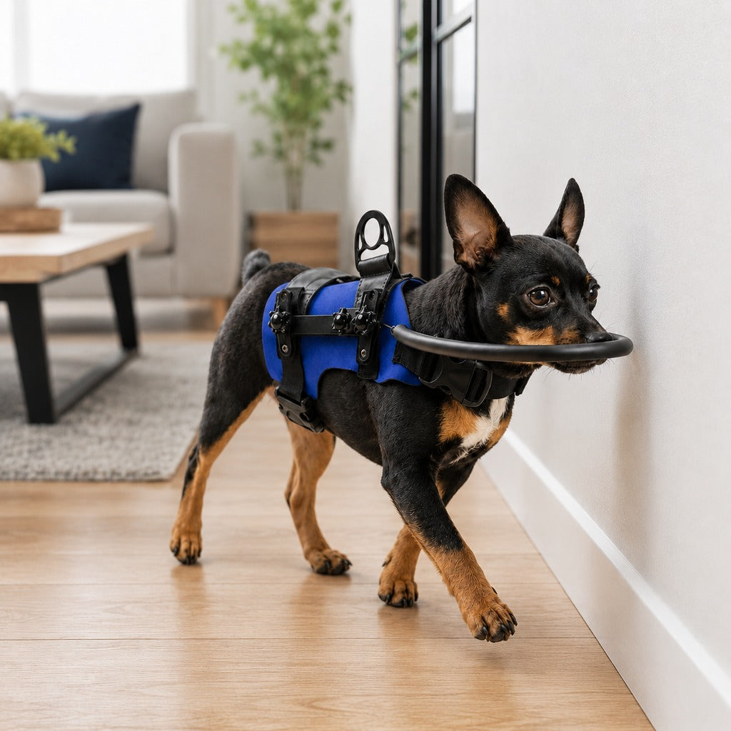 Paws in Awe Adjustable Dog Bumper Ring Harness for Safer Home Walking - Helps Blind & Senior Dogs Avoid Wall & Furniture Bumps image 1