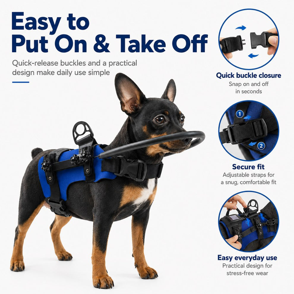 Paws in Awe Adjustable Dog Bumper Ring Harness for Safer Home Walking - Helps Blind & Senior Dogs Avoid Wall & Furniture Bumps image 7