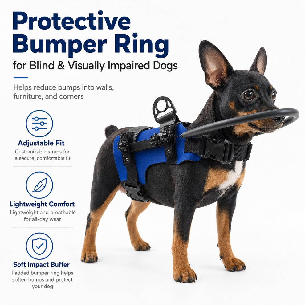 Paws in Awe Adjustable Dog Bumper Ring Harness for Safer Home Walking - Helps Blind & Senior Dogs Avoid Wall & Furniture Bumps image 4