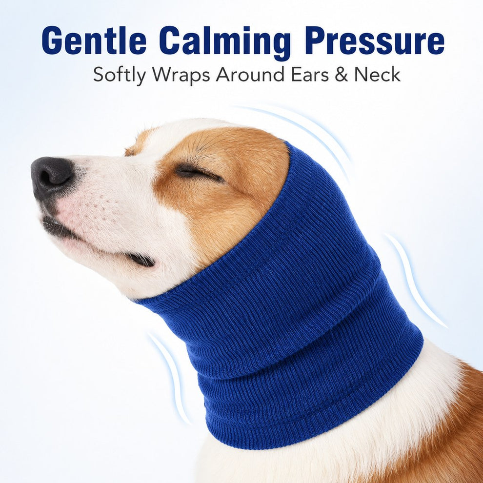 Paws in Awe Dog Calming Head Wrap for Thunder, Fireworks & Cold Walks - Soft Ear Coverage for Stressful Moments image 4