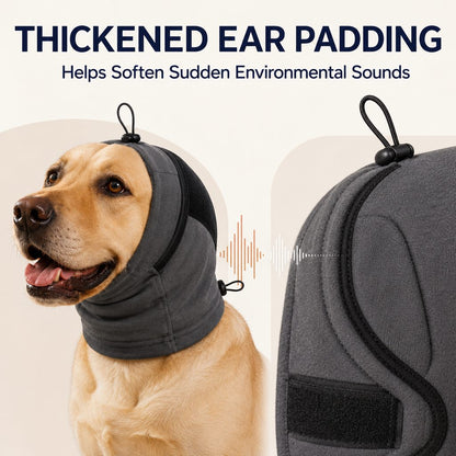Red dog calming hoodie ear wrap secure fit