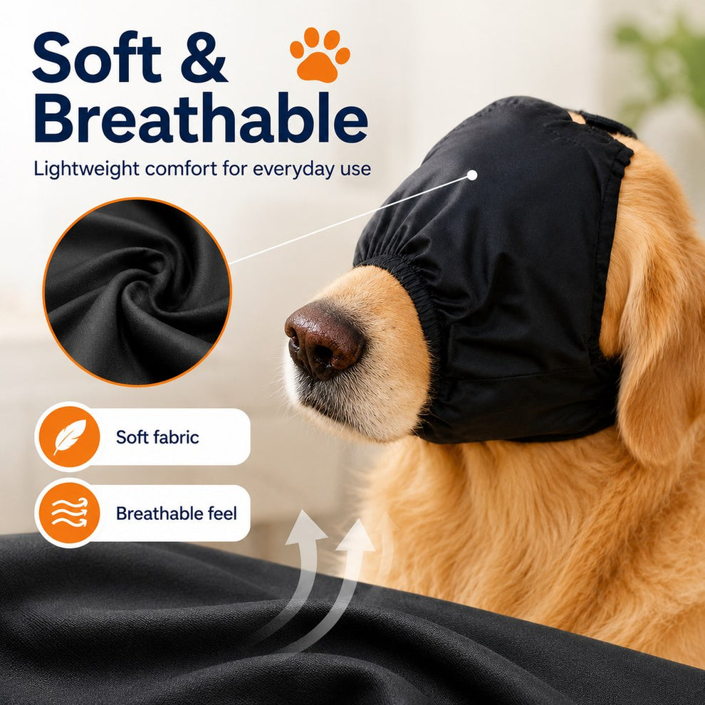 Paws in Awe Dog Calming Mask for Car Rides, Grooming & Vet Visits - Adjustable Visual Comfort Hood image 6