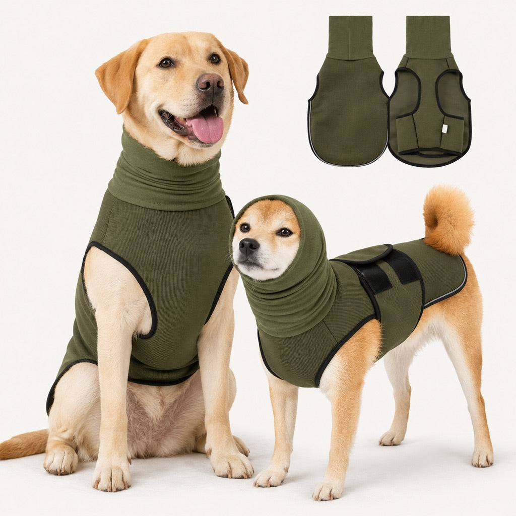Paws in Awe Dog Calming Shirt for Fireworks & Thunderstorms - Anxiety Relief Wrap with Ear-Covering Hood for Vet Visits, Travel & Night Walks image 12