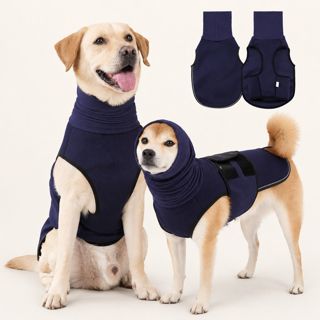 Paws in Awe Dog Calming Shirt for Fireworks & Thunderstorms - Anxiety Relief Wrap with Ear-Covering Hood for Vet Visits, Travel & Night Walks image 13