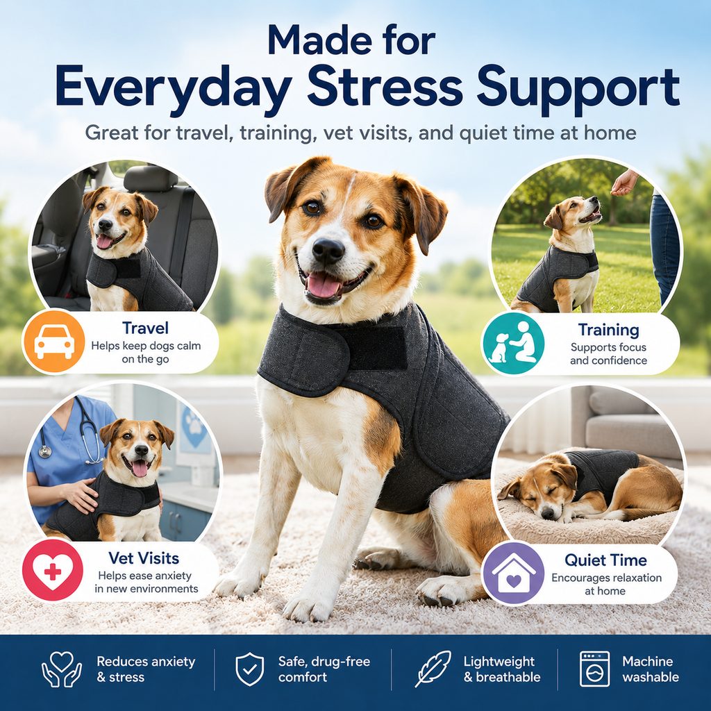 Paws in Awe Dog Calming Vest for Travel & Vet Visits - Adjustable Comfort Wrap for Nervous Dogs image 9