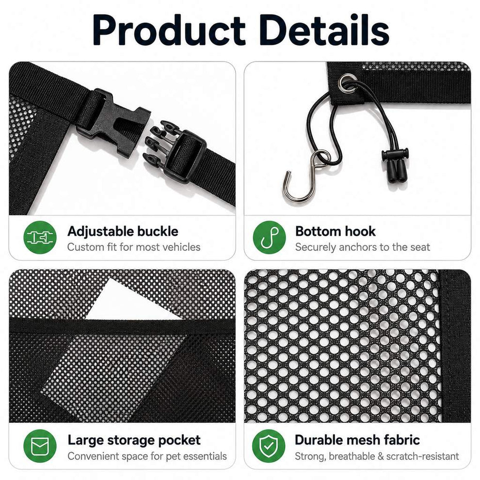 Paws in Awe Dog Car Barrier Mesh for Road Trips - Keep Pets in the Back Seat & Help Reduce Driver Distractions image 10