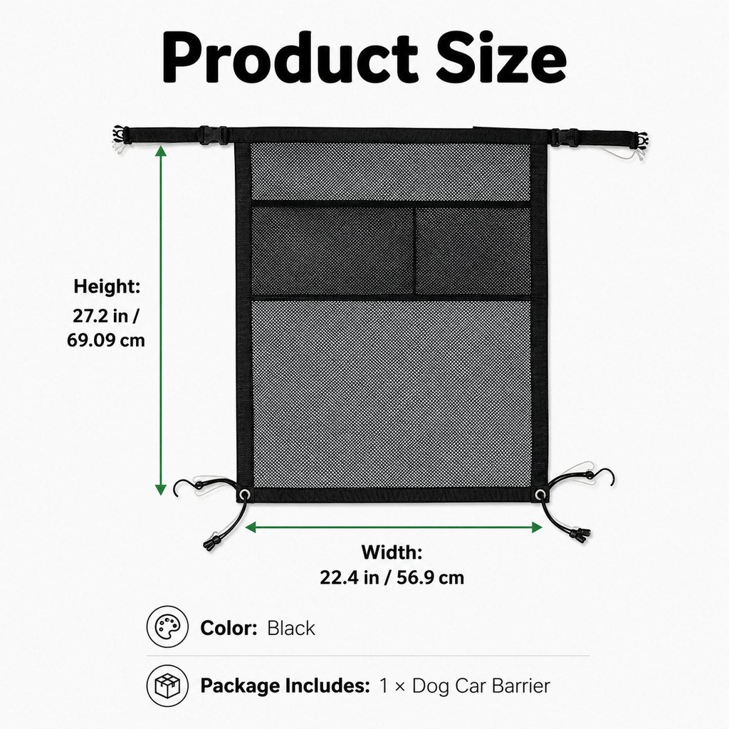 Paws in Awe Dog Car Barrier Mesh for Road Trips - Keep Pets in the Back Seat & Help Reduce Driver Distractions image 11