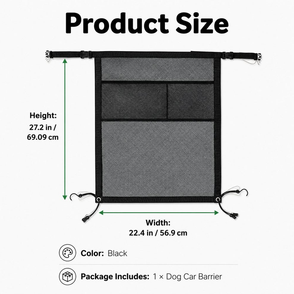 Paws in Awe Dog Car Barrier Mesh for Road Trips - Keep Pets in the Back Seat & Help Reduce Driver Distractions image 11