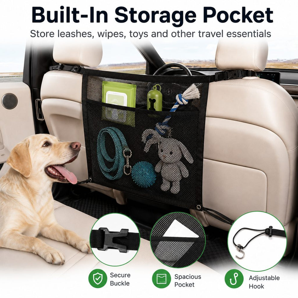 Paws in Awe Dog Car Barrier Mesh for Road Trips - Keep Pets in the Back Seat & Help Reduce Driver Distractions image 8