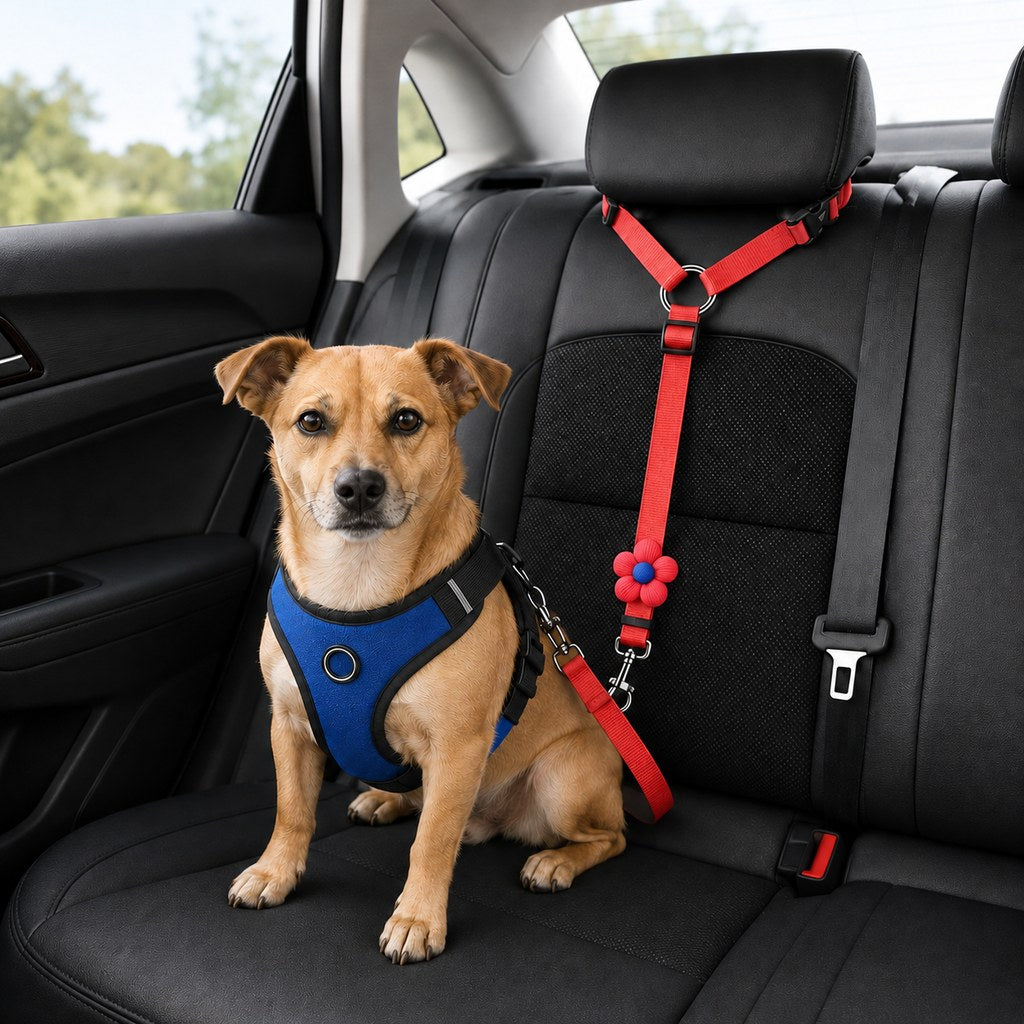 Paws in Awe Adjustable Dog Car Seat Belt for Back Seat Travel - Helps Keep Pets Secure & Reduce Driver Distraction image 11
