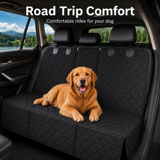 Paws in Awe Waterproof Dog Car Back Seat Cover for Road Trips - Protects from Mud, Fur & Scratches image 2