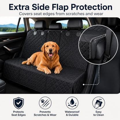 Paws in Awe Waterproof Dog Car Back Seat Cover for Road Trips - Protects from Mud, Fur & Scratches image 6