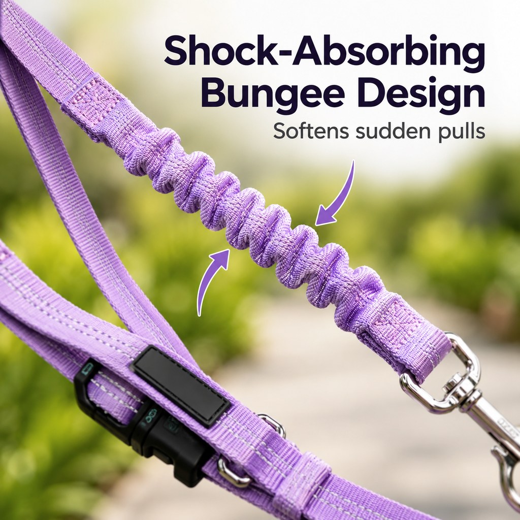 Paws in Awe Hands-Free Shock-Absorbing Dog Leash for Running, Walking & Car Travel - Bungee Leash Helps Reduce Pulling image 6