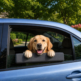 Paws in Awe Dog Car Window Chin Rest Cushion for Road Trips - Soft Window Edge Support for Dogs, Helps Protect Paws & Car Door Trim image 1