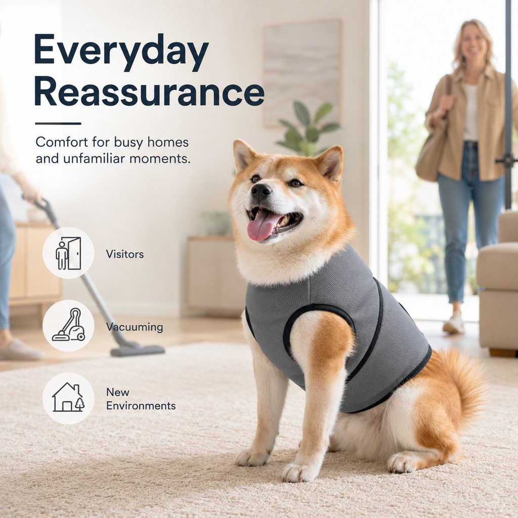 Dog comfort wrap vest in gray for everyday reassurance