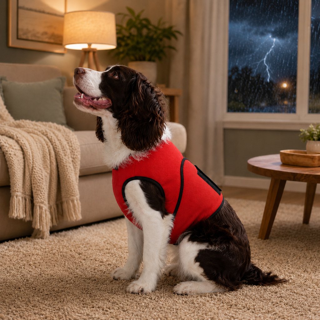 Dog comfort wrap vest in red color option
