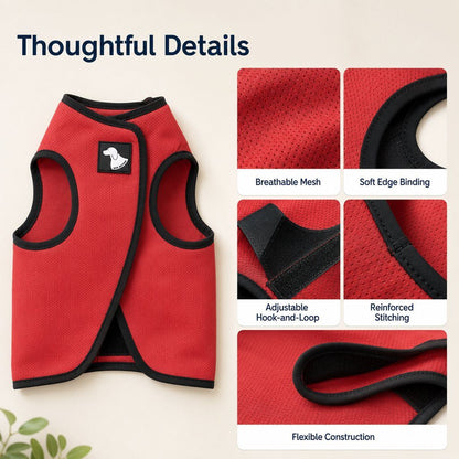 Dog comfort wrap vest thoughtful details
