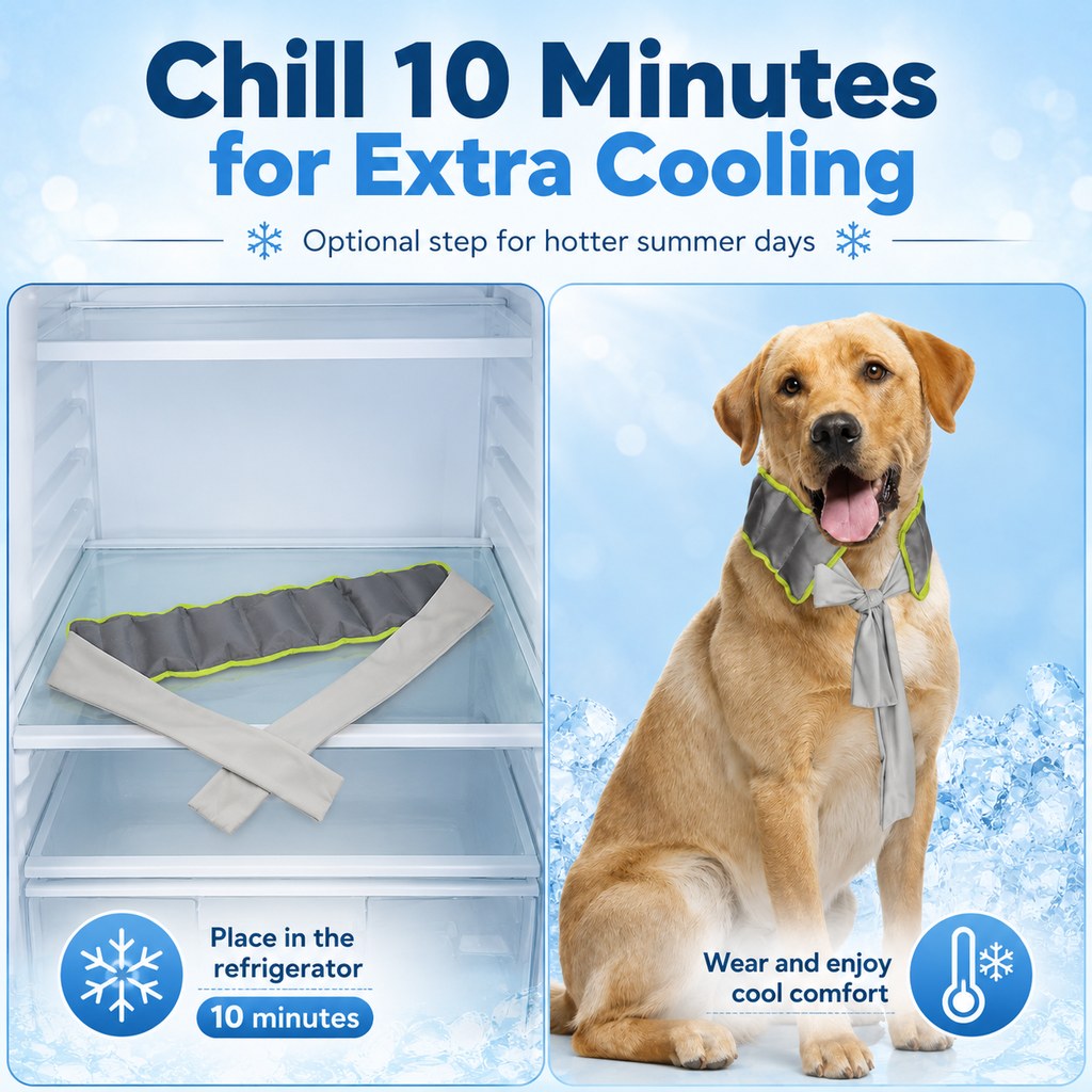 Paws in Awe Dog Cooling Neck Wrap for Summer Walks, Hiking & Beach Days – Water-Activated Cooling Collar Scarf for Hot Weather Comfort image 6