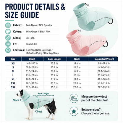 Paws in Awe Dog Cooling Sun Protection Shirt for Summer Walks - Lightweight Full-Coverage Outdoor Wear image 9