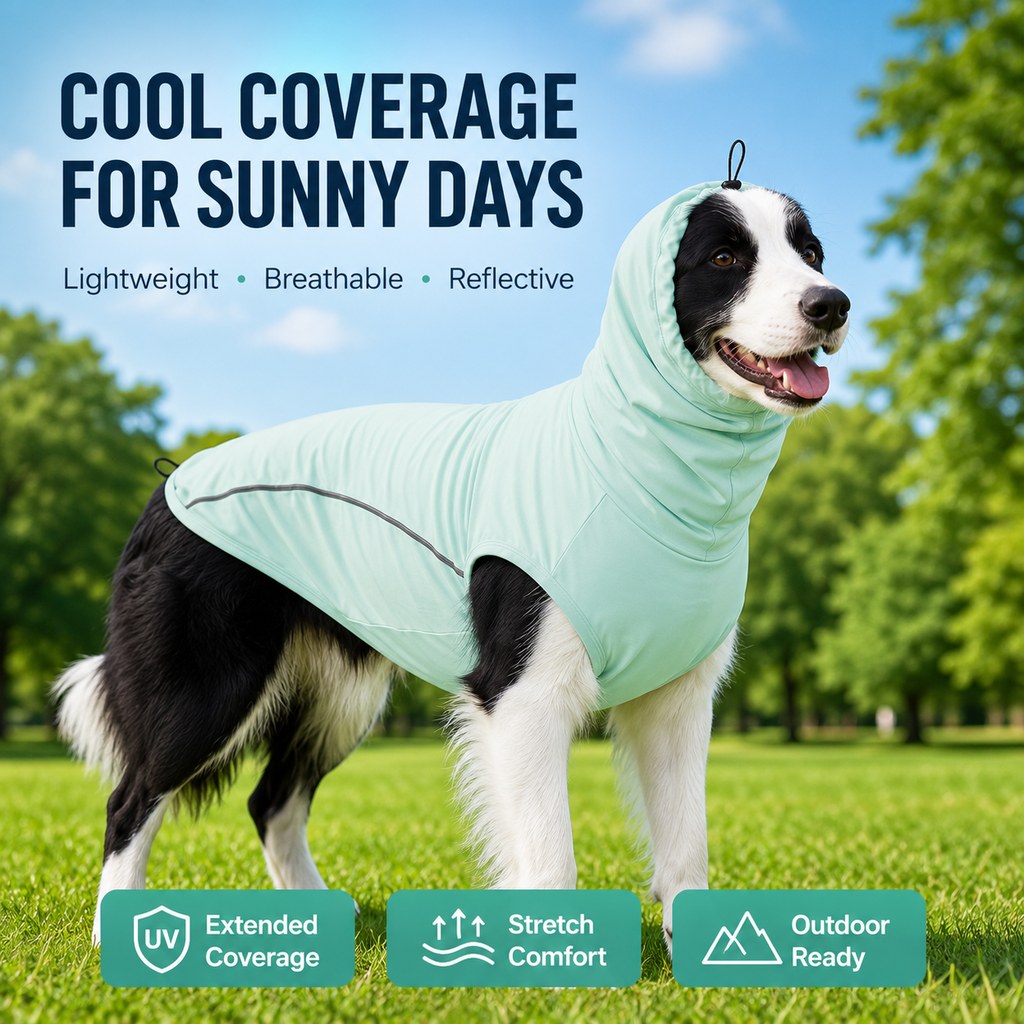 Paws in Awe Dog Cooling Sun Protection Shirt for Summer Walks - Lightweight Full-Coverage Outdoor Wear image 2