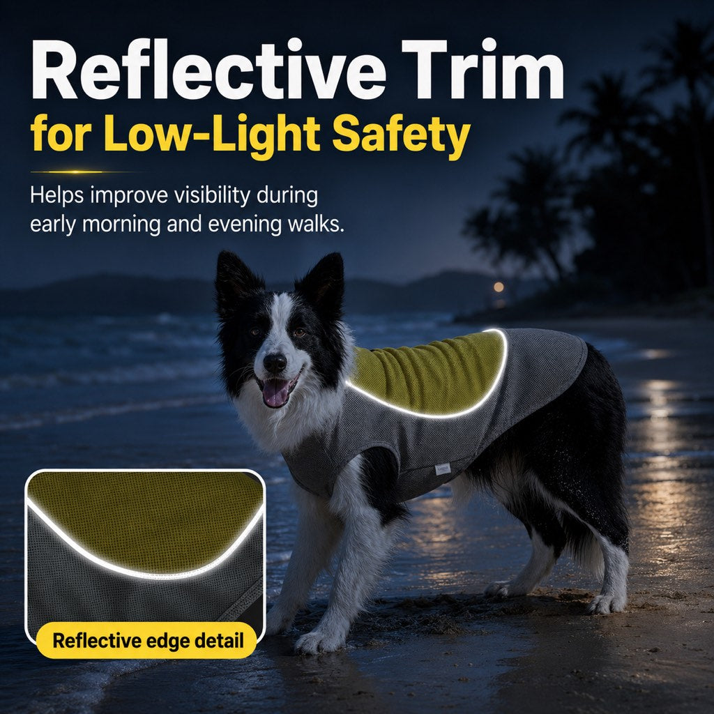 Paws in Awe Water-Activated Dog Cooling Vest for Summer Walks & Hikes - Breathable Heat-Relief Vest with Ice Pack Pocket image 8