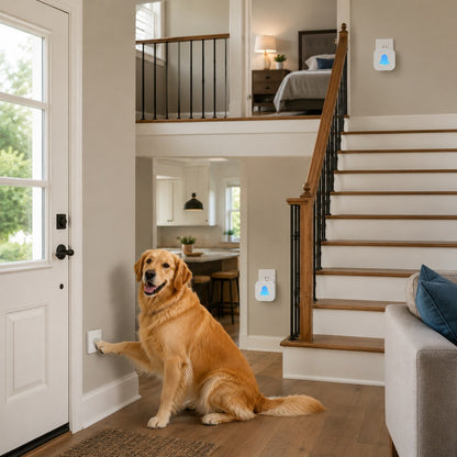 Paws in Awe Wireless Dog Doorbell for Potty Training - Self-Powered Paw Button & Plug-In Chime to Help Dogs Ask to Go Outside image 13