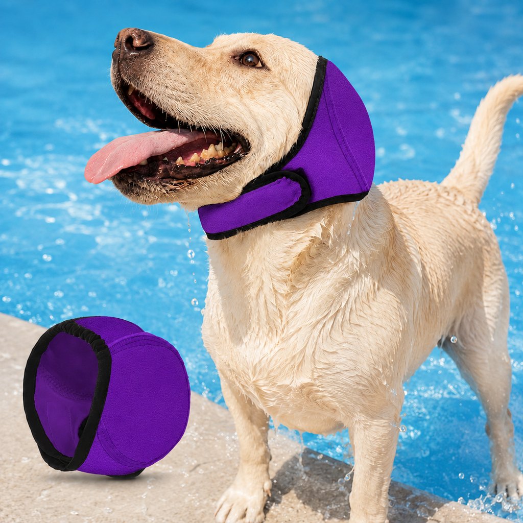 Paws in Awe Dog Ear Cover for Swimming, Bath Time & Loud Noise Comfort - Soft Calming Ear Muff to Help Keep Water & Debris Out image 13