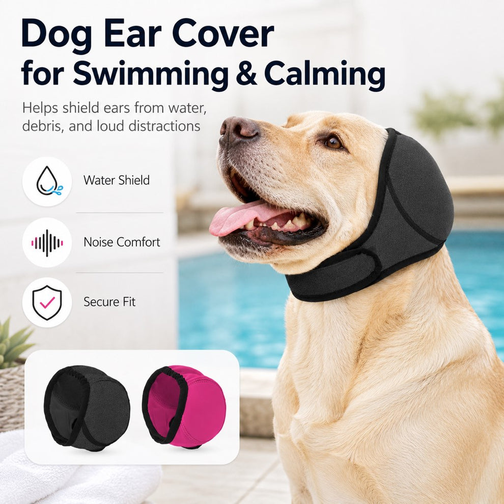 Paws in Awe Dog Ear Cover for Swimming, Bath Time & Loud Noise Comfort - Soft Calming Ear Muff to Help Keep Water & Debris Out image 8
