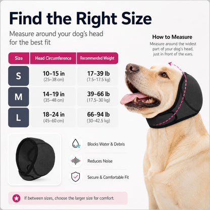 Paws in Awe Dog Ear Cover for Swimming, Bath Time & Loud Noise Comfort - Soft Calming Ear Muff to Help Keep Water & Debris Out image 9